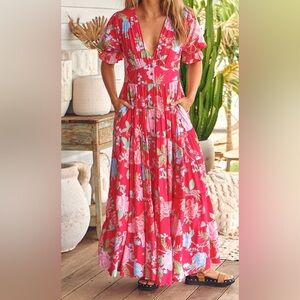 Floral Maxi Dress with Pockets